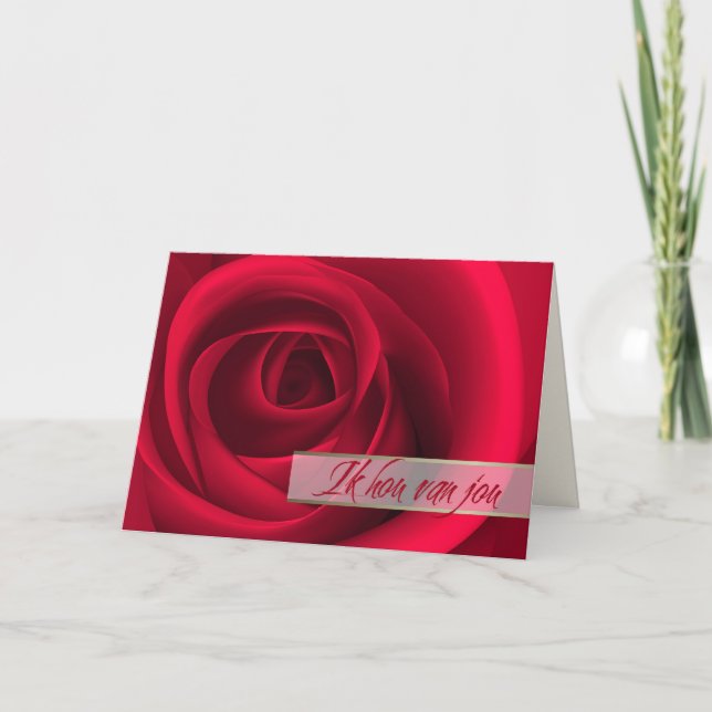 Hou Van Jou. Cartão de dia de os namorados em neer (Frente)