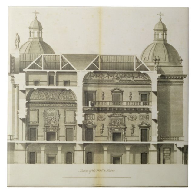 Houghton Salão: secção transversal do Salão e do (Frente)