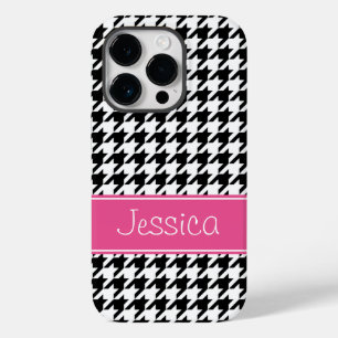 Houndstooth cor-de-rosa e preto formal