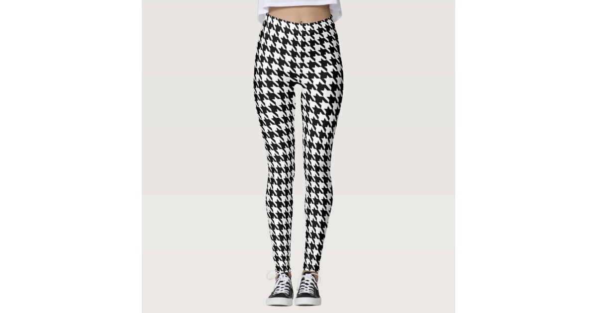 HOUNDSTOOTH PRINT TIGHTS BLACK/WHITE