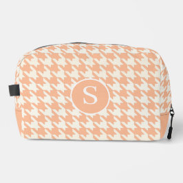 Houndstooth Peach Fuzz e White Toiltry Bag