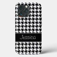 Houndstooth preto e branco formal personalizado