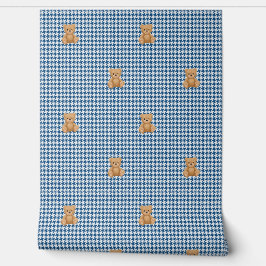 Houndstooth Teddy Home, Classic Blue,