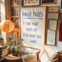 House Rules Poster | Impressão de decoração inicia