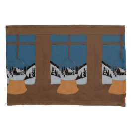 Housse d'Oreiller Hivernale - Boule à Neige