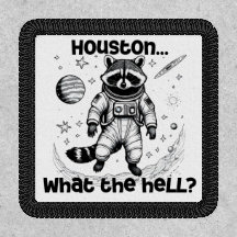 Houston. Que diabos? Patch do guaxinim Adorável