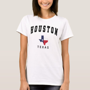 Houston, Texas Bandeira Mapa Camiseta Feminina Bra