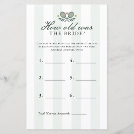 How Old Was Bride Perfect Match Bridal Shower Game