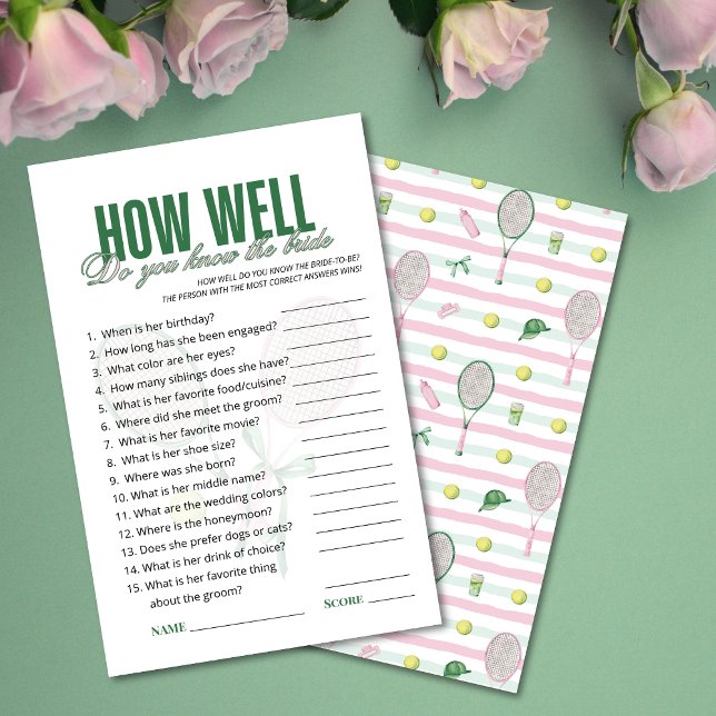 How Well Do You Know the Bride Tennis Bridal Game  (Criador carregado)