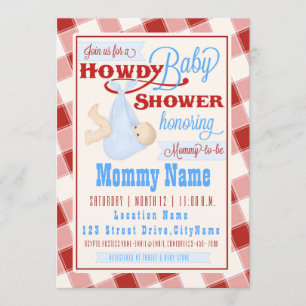 Howdy Baby Western Chá Convite