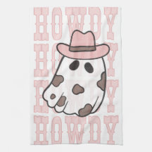Howdy Cowgirl Halloween Toalha de cozinha fofa