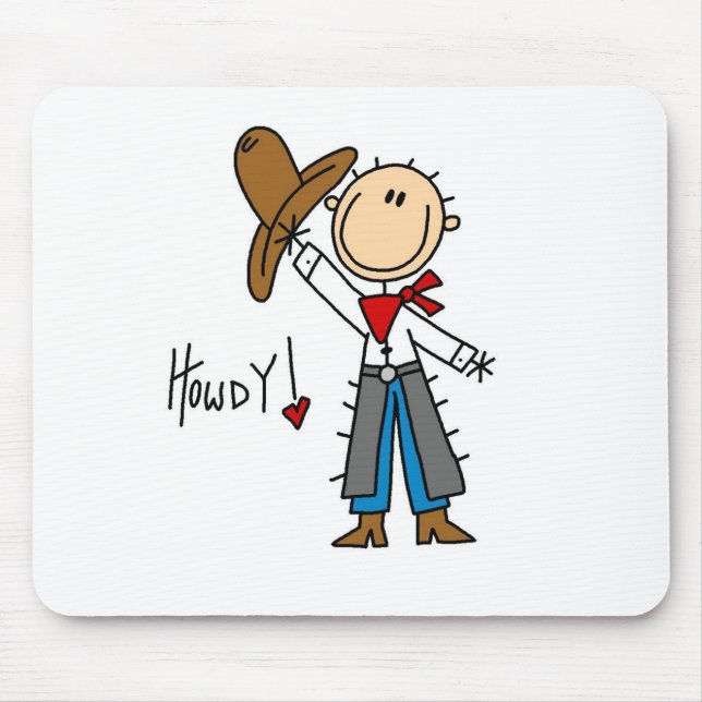 Howdy! Figura Mousepad da vara do vaqueiro (Frente)