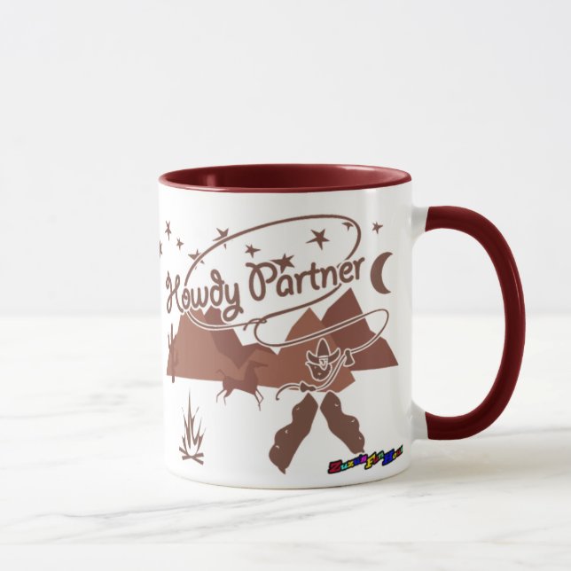 Howdy sócio - caneca rústica (Direita)