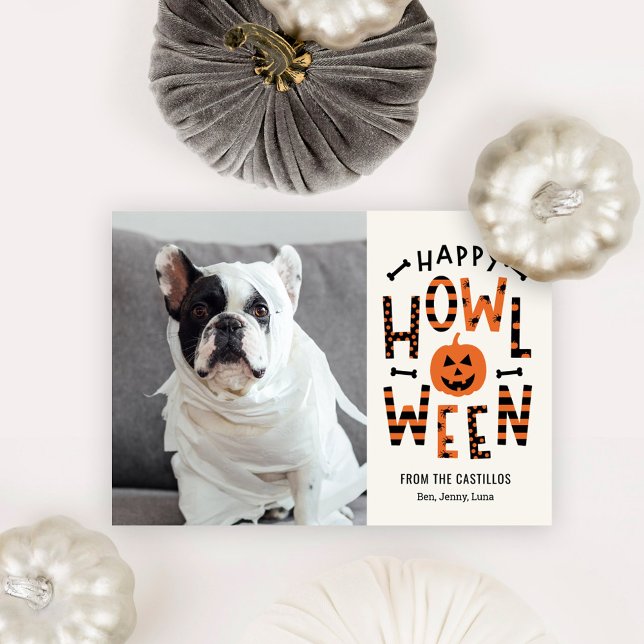 Howl-O-Ween Pet Halloween Cartão com fotos (Criador carregado)