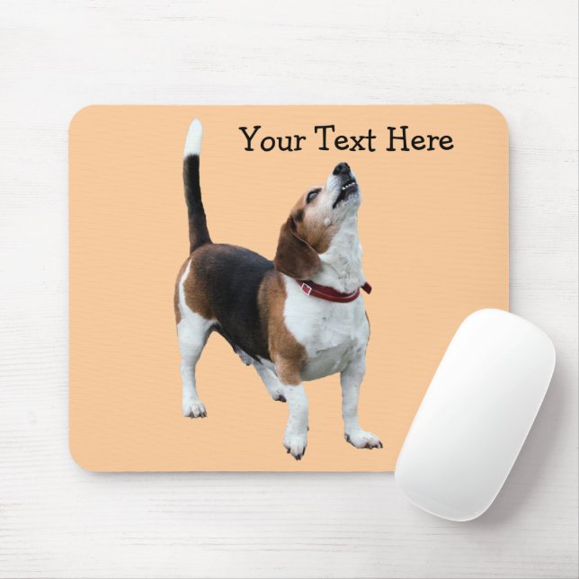 Howling Beagle Cute Dog Mousepad (Com mouse)