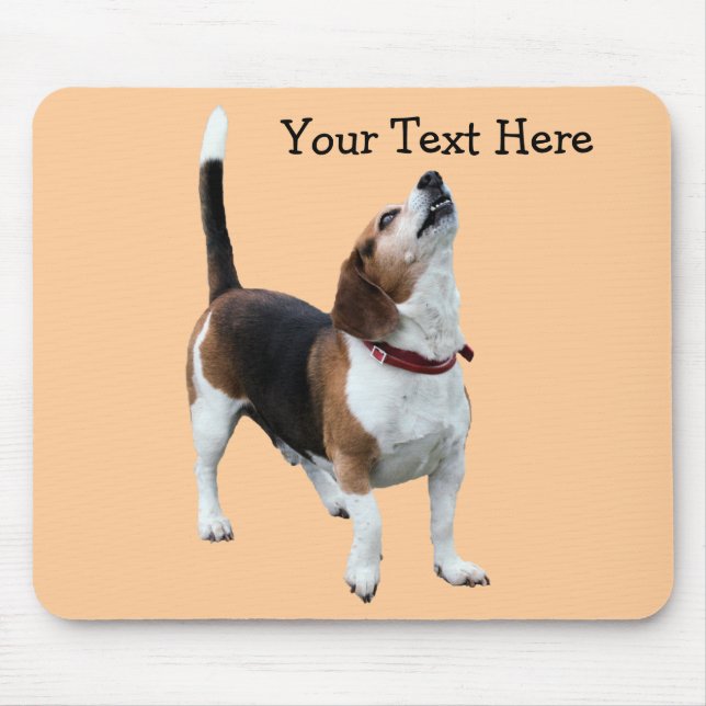 Howling Beagle Cute Dog Mousepad (Frente)