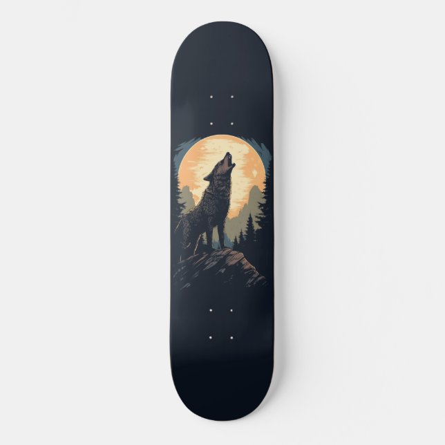 Howling Lone Wolf Skateboard Deck (Frente)