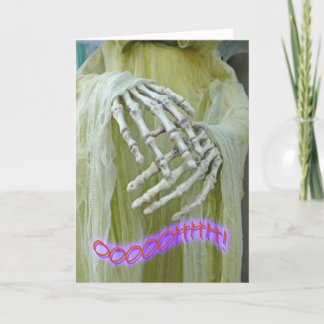 Howling Skeleton Halloween - Cartão de Aniversário
