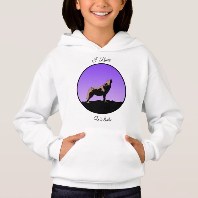Howling Wolf at Sunset - Original Willife Art Ho (Frente)