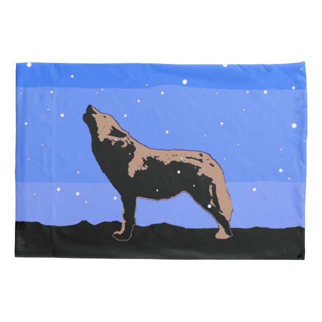 Howling Wolf no inverno - Arte original sobre a vi (Verso)