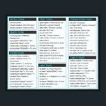 HTML Cheat Sheet Posters<br><div class="desc">All basic HTML elements (well,  most) organized into a nice cheat sheet. Makes a great poster for your dorm room or office.</div>