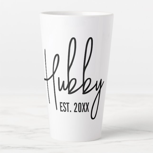 Hubby & Wifey - caneca de latino de ano estabeleci (Frente)