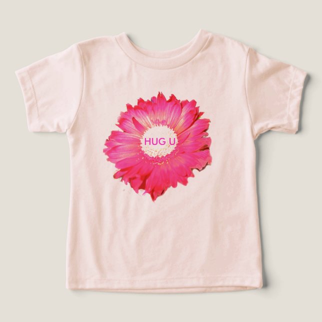 Hug U Pink Fuchsia Gerber Daisy (Design frontal)