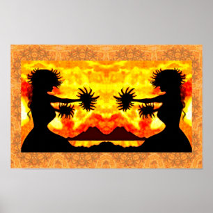 Hula Girls Impressão, Papel Poster (Matte)