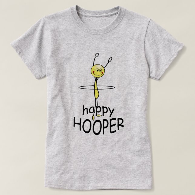 Hula Hoop Happy Hooper Camiseta Engraçada (Frente do Design)