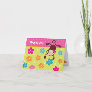 Hula Monkey Luau Birthday Obrigado A Notar Cartões