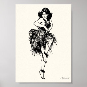 Hula Pin-Up Art Impressão adequado para enquadrar