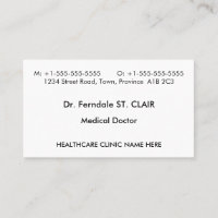 Humble Healthcare Professional Cartão de visita