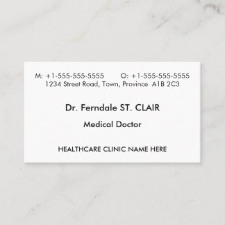 Humble Healthcare Professional Cartão de visita