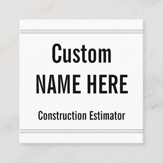 Humilde, Cartão de visita de Estimator de Construç (Frente)