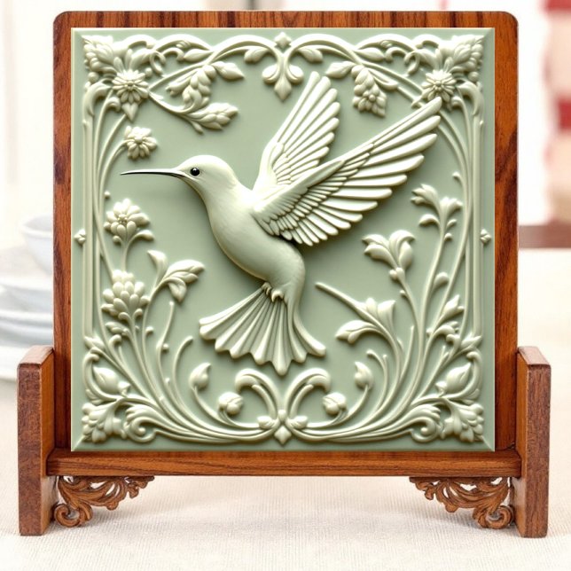 Humming bird green Harmonia - Azulejo cerâmico esq (Criador carregado)