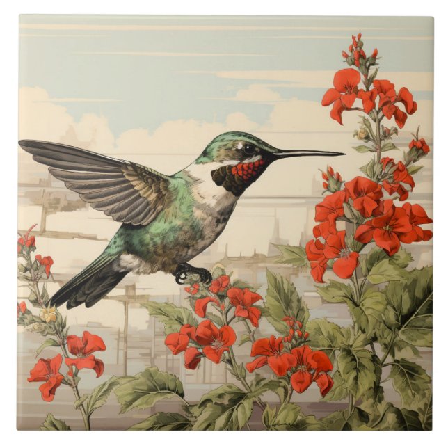 Hummingbird, branco e corpo verde, robusto (Frente)