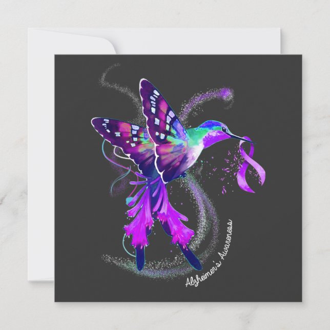 Hummingbird com Alzheimer de Fita Roxa (Frente)