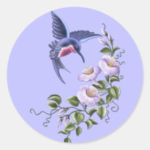 Hummingbird com Flores 2 Adesivos