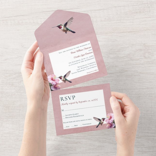Hummingbird e Hibiscus | Casamento Rosa (Aba destacável)