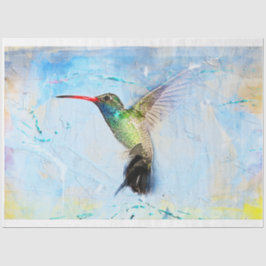 Hummingbird em Papel de Tecido de Voo