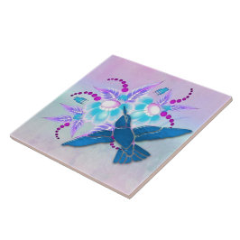 Hummingbird Floral Art Deco