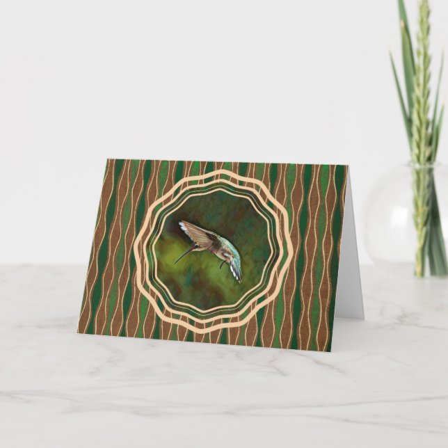Hummingbird no Cartão de Nota de Arte de Voo (Frente)