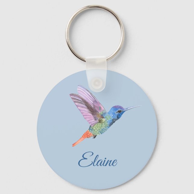 Hummingbird Personalizado Chaveiro Azul (Frente)