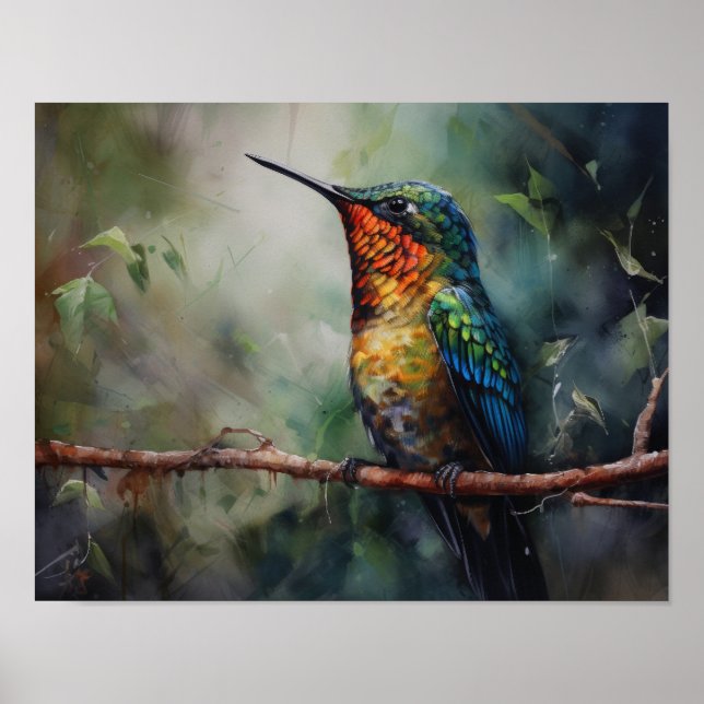 Hummingbird Pintura Impressão (Frente)
