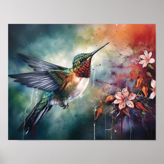 Hummingbird Pintura Impressão (Frente)
