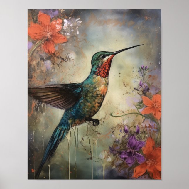Hummingbird Pintura Impressão (Frente)