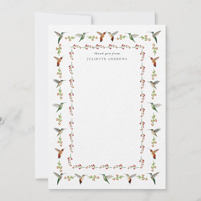 Hummingbird Thank You Note (Frente)