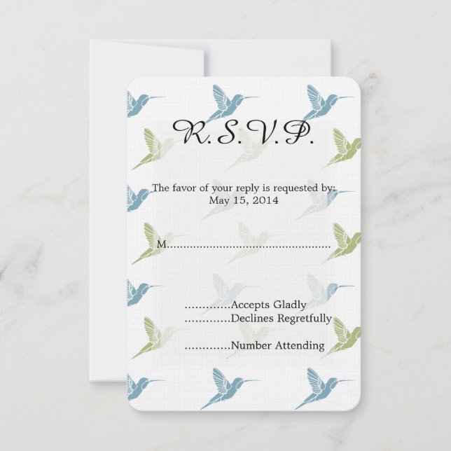 Hummingbird Wedding RSVP (Frente)