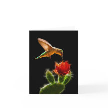 "Hummingbird with Flower", cartão de visita
