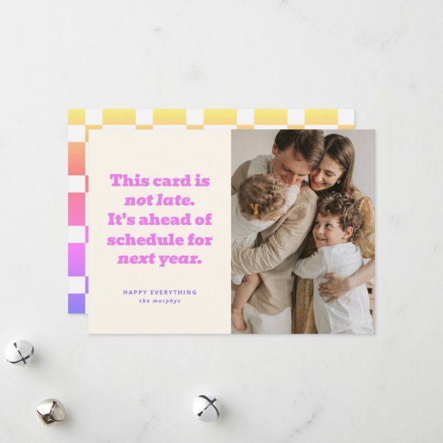 Humor Antes Do Cartão com fotos De Ano Novo Previs (Frente/Verso In Situ)